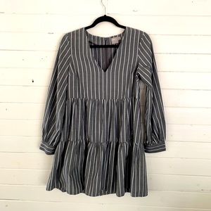 ASOS Design Gray Tiered Smock Dress Sz S